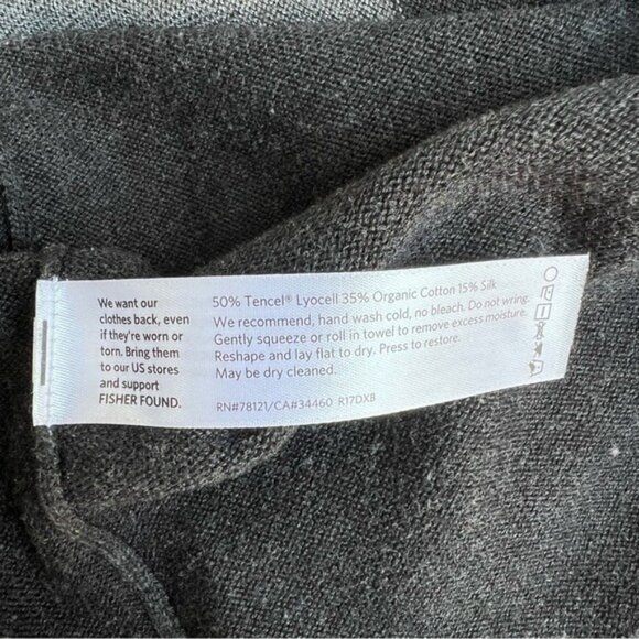 Eileen Fisher Boxy Color Block Sweater in Gray - XS - Picture 8 of 8